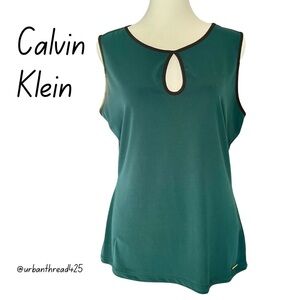 🌿🌿 NWT Calvin Klein Dark Green & Black Top – Size Medium – BRAND NEW WITH TAGS